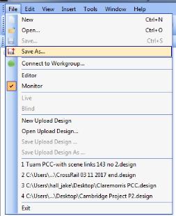 Upgrading from a Designer 4 System to Designer 5 7.1 Run Designer 4 Open the latest version of Designer 4 and connect to the system as usual 7.2 Save the.