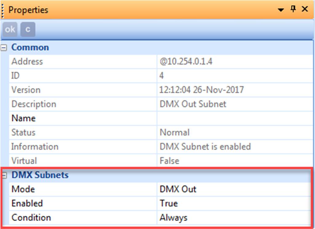 b) To insert a DMX device, right-click the DMX subnet in Devices View.