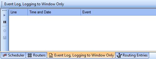 c. To test the event log use either a go to command from the toolbar at the top of the software or double click the green arrow from the scene table. d. As displayed below this will add the corresponding command line to the event log.