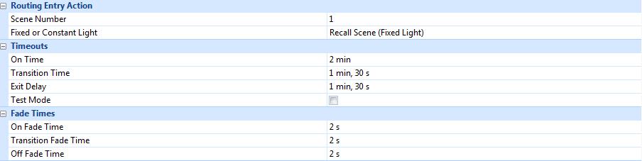 f. There are several settings which may need changing from default which have been listed out below: Scene Number: shows which scene number within the selected scene block will be recalled upon