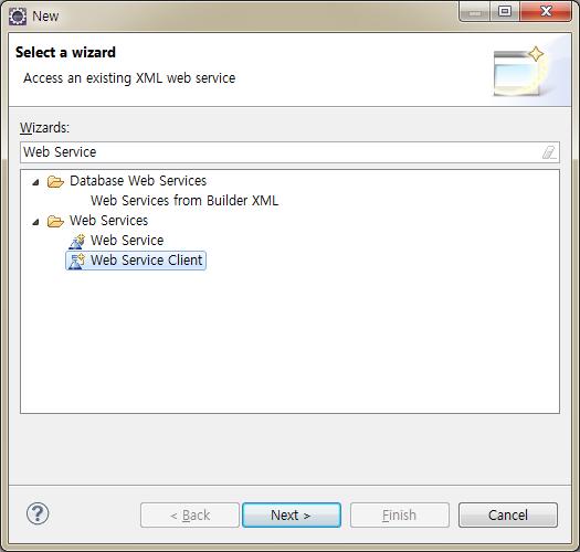 2. Creating a Web Service Client - Enter Web Service at wizards