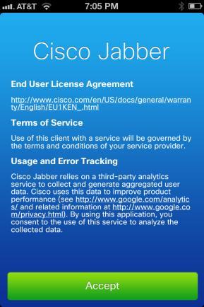 Cisco Jabber for iphone Configuration and Operation Step 36 Step 37 Step 38 Step 39