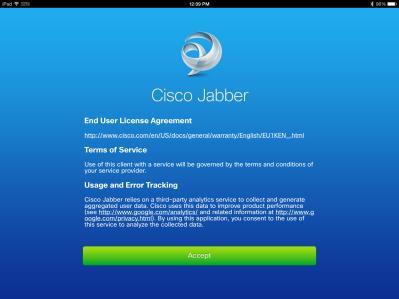 Cisco Jabber for ipad Configuration and Operation Step 175 Return to the main