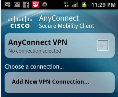 Open Cisco AnyConnect Step 249 Select Add VPN Connection Step 250 Enter the