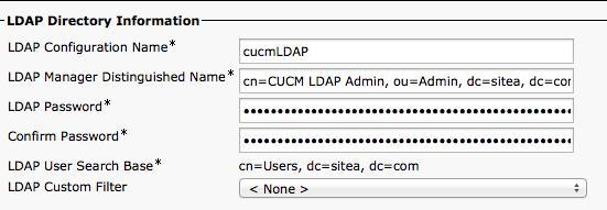 Step 142 Ensure that the LDAP attribute for User ID* is set to samaccountname Step 143 Click Save Configure LDAP Directory UC Manager will require an account in Active Directory to login to the