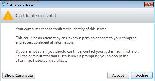 Step 395 Click Accept, to all warning messages to accept the certificates that are not valid