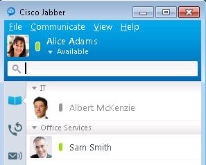 Step 21 The two users and groups should look something like this in Cisco Jabber Now we will move Sam Smith from the Office Services where he was