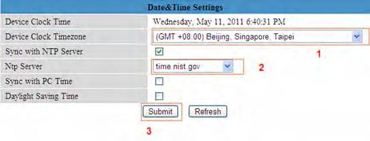 3.2 Date & Time Settings Choose the clock timezone of your country.