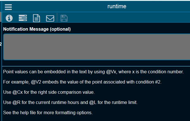 With the runtime editor you can define up to six conditions that determine