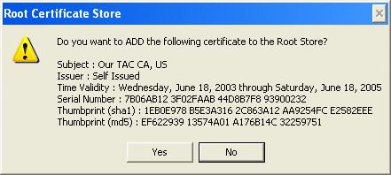 appear if the CA's own certificate is not