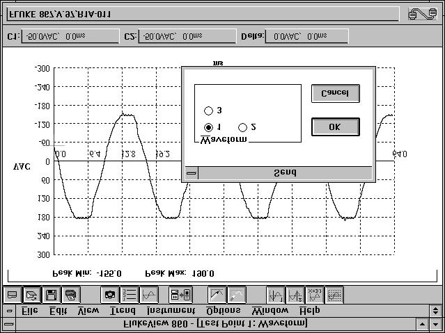 Waveforms 3. If the waveform cannot be sent, the following error message appears: Error sending Waveform Refer to Error Messages at the end of this manual for additional information.