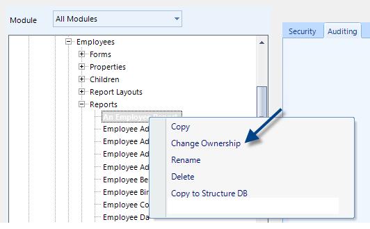 Chapter 6: Security Changing Ownership Of Reports, Report Layouts and Report Styles CONTEXT: The ownership of a report,
