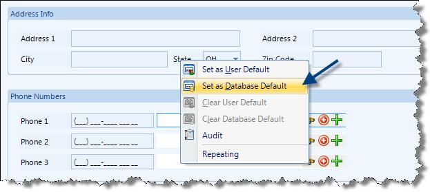 Chapter 4 4. Click Set as Database Default. The value entered will be the default value for that data property. 5.
