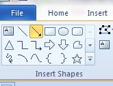 First, go to the Insert ribbon. Click the Shapes button, and select the last option that says New Drawing Canvas. This will make it easier to arrange your diagram inside a document.