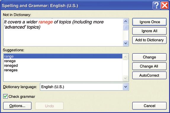Reviewing, Viewing & Printing 6 Reviewing Documents Spelling and Grammar To set automatic spell check preferences: click, then click Options.