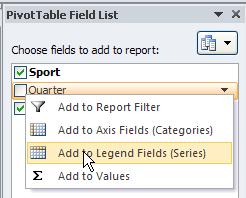 2. You can also simply drag the fields from one area