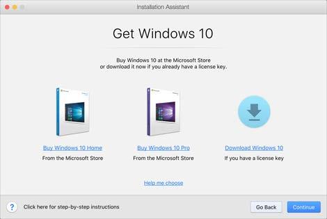 Install or Import Windows If you want to buy Windows 10, select the version, click Continue and follow the onscreen instructions.