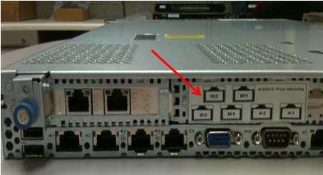 Apply NIC port identity label to the rear of the chassis cover as shown in the following