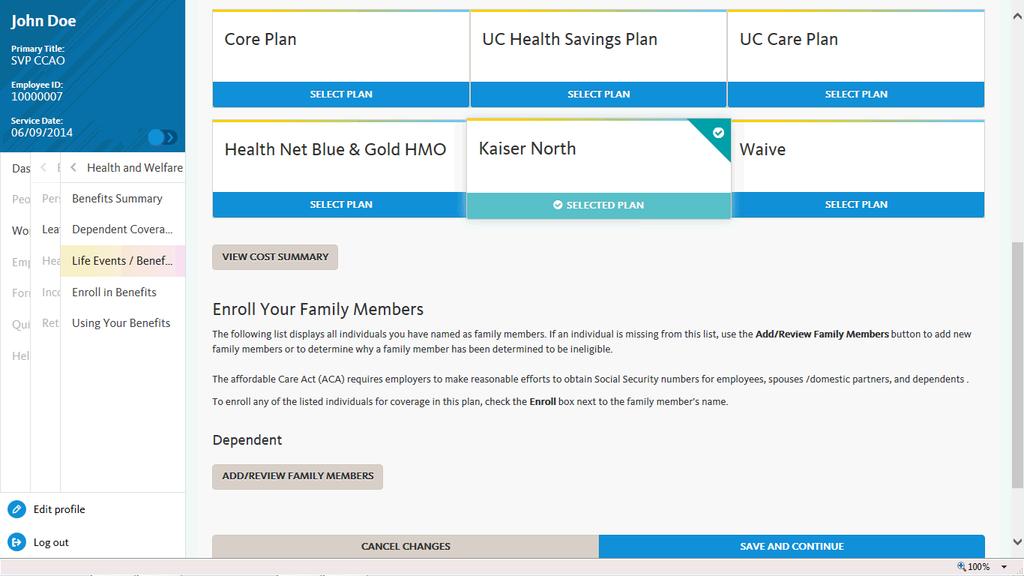 58. In this example, add your new dependent to the existing plan, Kaiser