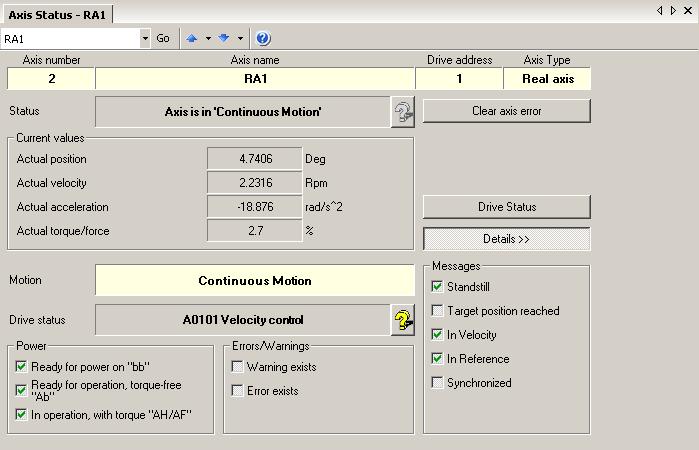Functional Description Rexroth IndraMotion MLC 03VRS Electric Drives Bosch Rexroth AG 113/333 IndraMotion MLC - Context Menus and Dialogs in the Online Mode and for the Offline Parameterization Bit 6