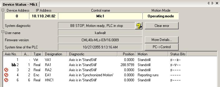 Functional Description Rexroth IndraMotion MLC 03VRS Electric Drives Bosch Rexroth AG 71/333 IndraMotion MLC - Context Menus and Dialogs in the Online Mode and for the Offline Parameterization 5.2.