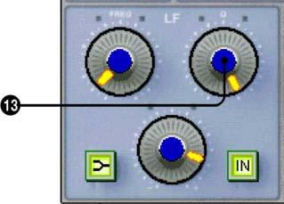 The extra GML8200 response curves are available as an additional selection in the Type field of the +/- buttons (22). When the GML-EQ type is selected the Q controls of the LF and HF sections (13.