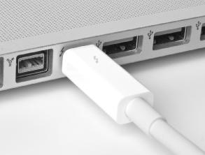 One of the great features of Thunderbolt technology is the ability to daisy-chain up to six Thunderbolt-enabled devices.