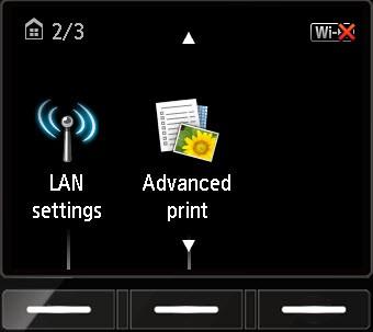 1. From the Home screen, press the up or down arrows until LAN