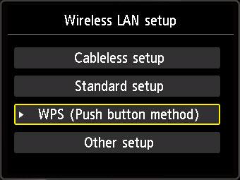 3. Use the arrows to select WPS