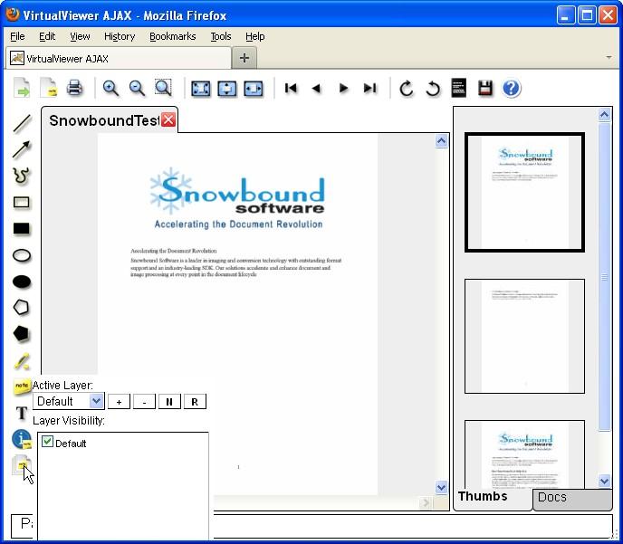 Chapter 2 - Using the VirtualViewer AJAX Client The Active Layer Window is displayed.