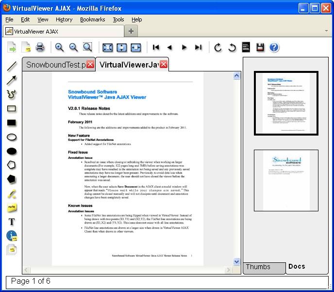 Chapter 2 - Using the VirtualViewer AJAX Client If your documents load slowly in multiple documents mode, please see Documents