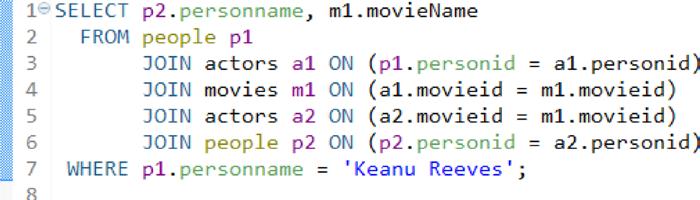 Example graph SQL query to find actors who