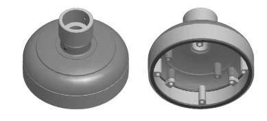 62 Cruiser S660V and SN660V PTZ cameras Ceiling Mount Wall Mount NPT Pipe Adapter V660-HDA202 Converts outdoor domes to pendant mounting Die-cast aluminum construction 1-1/4-inch NPT inlet fitting