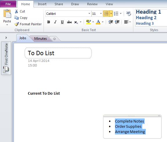 We will now format the Current To Do List subheading to be bold, and the actual To Do List to be a bulleted list. To begin, click and drag across the Current To Do List subheading to select it.