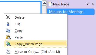 We will now create a link between the Minutes for Meetings page in the Minutes section and the To Do List page in the Jobs section. To begin, click on the Minutes tab at the top of the Notes area.