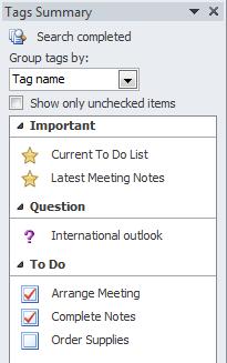 Although we could remove the existing bullet points within the Current To Do List, in this case we will keep them and just add the To Do Tags.