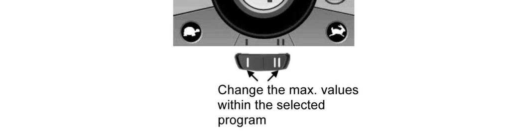The top speed in any drive program can be changed using the menu selection button (10) in the drive program selected.