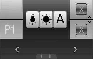 Select left/right with the joystick or the menu selection button (10) until the brightness function you want appears in the centre of the display.