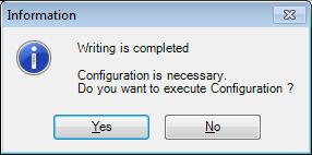 [Yes]: Writing data will be started. [No]: Writing data will be discontinued. 5. After it is completed, click [OK].