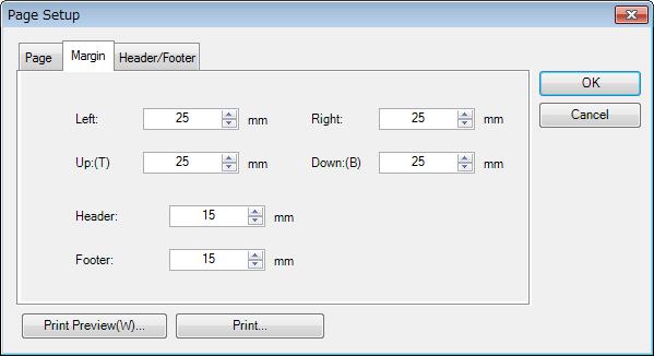 Printing data 7-3 Setting print options 1. Click [Page setup] from the [File] menu. 2. Click the tab of an option that you want to set.