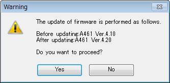RS-485 communication interface. The update of firmware can be executed for the applicable products that [Firmware update] is shown under the [Support] menu.
