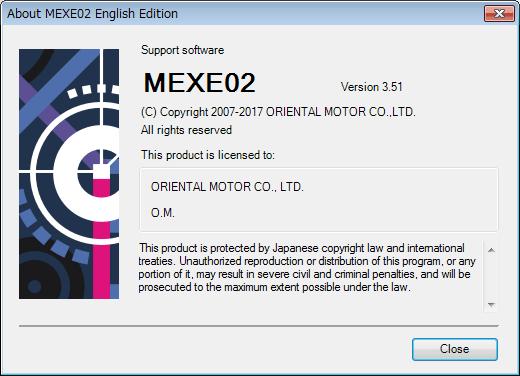 Startup and shutdown 3-3 Checking version information You can check the version of the MEXE02 software you are