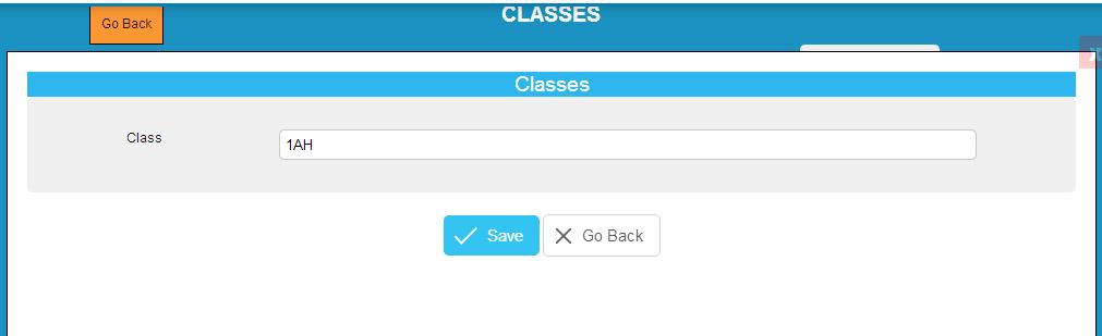 Step 4: Classes This section is where you add your class names. Click on Add a New Class Type in the Class name Click Save.