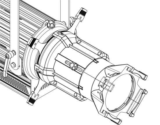 While the knob is loosened, don t let shutter barrel rotate freely(positioning function lost). The shutter barrel can rotate along the central axis of the fixture within the range of 56 degrees.