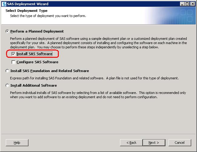 13. If the wizard detects that there are SAS software products in your order that are more recent than what you have deployed on your machine, then the wizard automatically goes into Update mode.