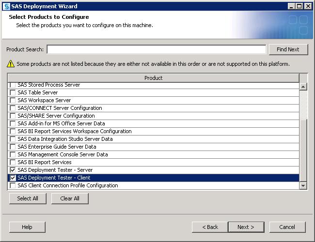 212 Appendix 4 Managing Your SAS Deployment We recommend that you accept the product selections displayed on this page.