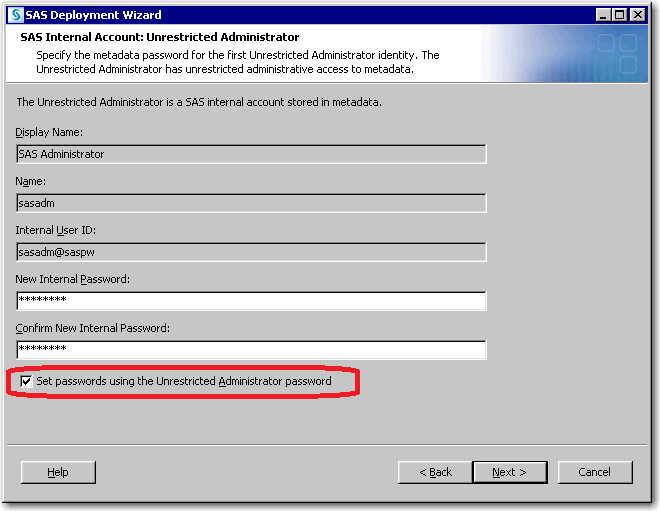 78 Chapter 5 Installing and Configuring Your SAS Software Reducing the Number of Password Prompts In SAS 9.