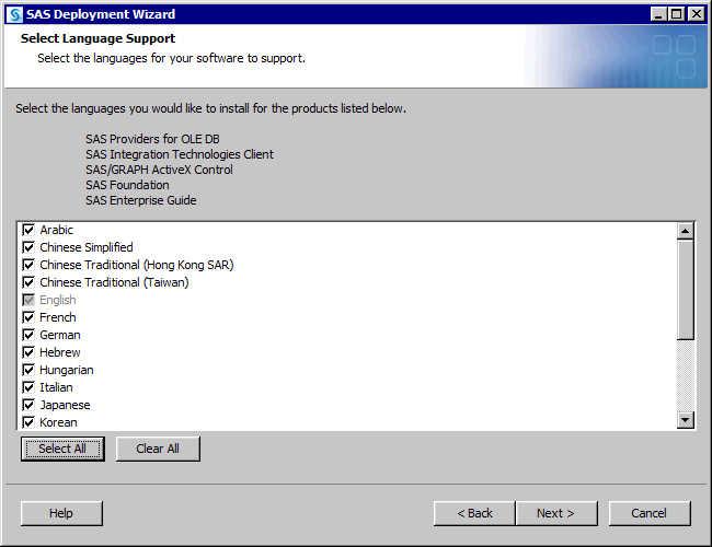 ) One of the first dialog boxes in the deployment wizard is the Choose Language dialog box: Figure 5.