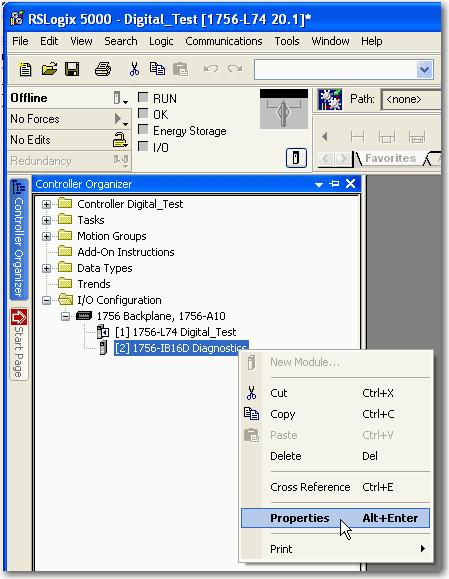 Chapter 7 Configure ControlLogix Digital I/O Modules Edit the Configuration After you add a module to the I/O configuration in RSLogix 5000 software, you can review and edit the configuration.