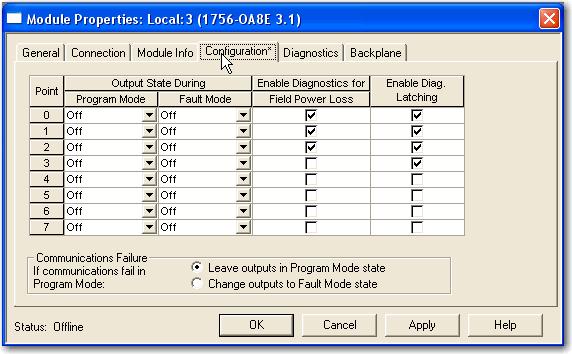 Common Module Features Chapter 3 Diagnostic Latch of Information The diagnostic latch feature is available for the 1756-OA8E modules only.